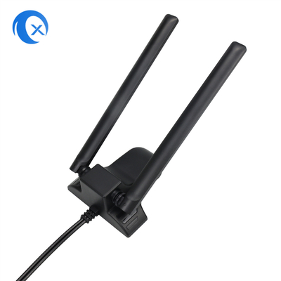 แอนเทนเน่ WiFi ระยะสอง 2.4GHz 5GHz RP-SMA พร้อมสายขยาย 6.5 ฟุต สําหรับ PC Desktop คอมพิวเตอร์ไร้สาย Bluetooth