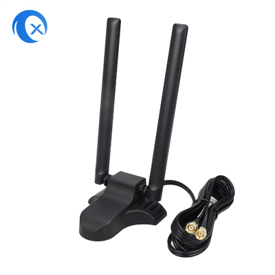แอนเทนเน่ WiFi ระยะสอง 2.4GHz 5GHz RP-SMA พร้อมสายขยาย 6.5 ฟุต สําหรับ PC Desktop คอมพิวเตอร์ไร้สาย Bluetooth