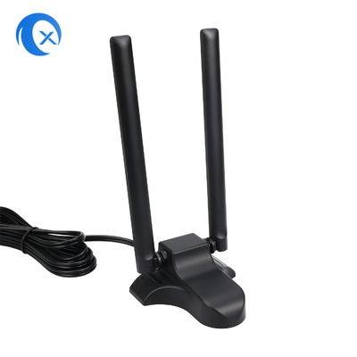 แอนเทนเน่ WiFi ระยะสอง 2.4GHz 5GHz RP-SMA พร้อมสายขยาย 6.5 ฟุต สําหรับ PC Desktop คอมพิวเตอร์ไร้สาย Bluetooth