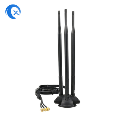 2.4G / 5G ทรีพล 7dBi แอนเทนนา WiFi Bluetooth Wireless Extender แอนเทนนาที่ติดตั้งด้วยแม่เหล็กด้วยเครื่องเชื่อม RP-SMA