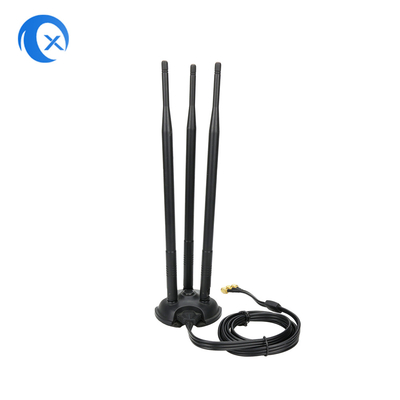 2.4G / 5G ทรีพล 7dBi แอนเทนนา WiFi Bluetooth Wireless Extender แอนเทนนาที่ติดตั้งด้วยแม่เหล็กด้วยเครื่องเชื่อม RP-SMA