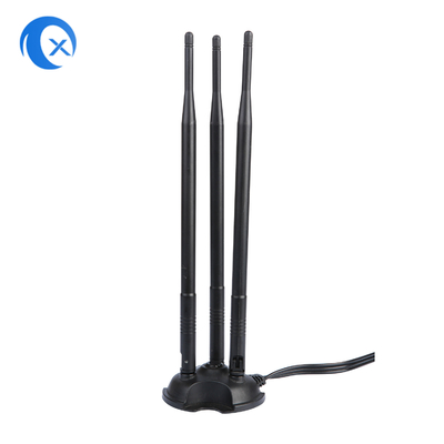 2.4G / 5G ทรีพล 7dBi แอนเทนนา WiFi Bluetooth Wireless Extender แอนเทนนาที่ติดตั้งด้วยแม่เหล็กด้วยเครื่องเชื่อม RP-SMA