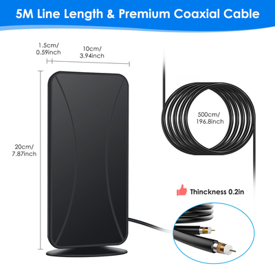 Outdoor Indoor Long Range Hd TV Antenna Signal Booster Digital HD Antenna สําหรับทีวีสมาร์ทและทีวีทุกตัว