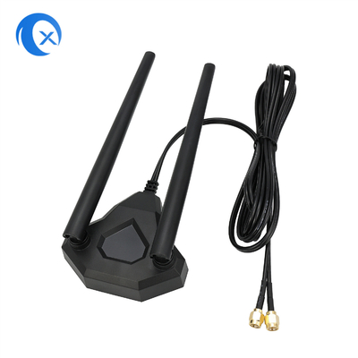 2.4GHz 5GHz Dual Band Antenna ฐานแม่เหล็กสำหรับ PCI-E WiFi การ์ดเครือข่าย Wireless Router
