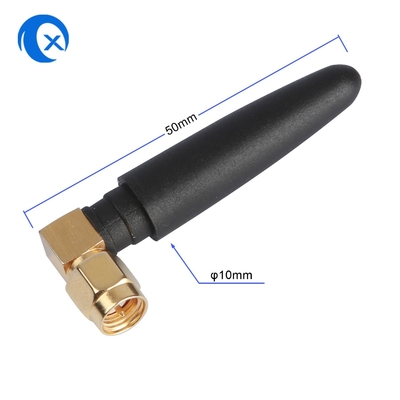 เสาอากาศยางสั้น 868 MHZ / เสาอากาศในอาคารสูงมีมุมด้านขวา SMA Male