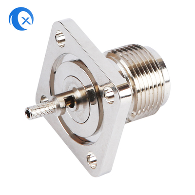 50ohm Pannel mount ขั้วต่อตัวเมียชนิด F-type ชิ้นส่วนฮาร์ดแวร์ CNC