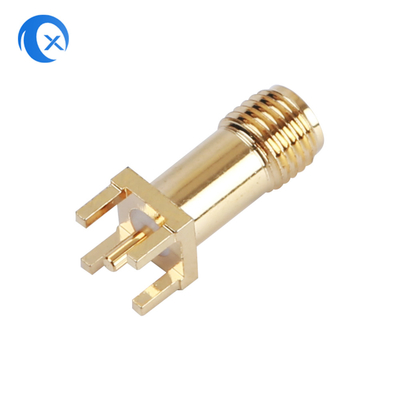 50OHM Impedance SMA ขั้วต่อ PCB แบบแนวตั้งหญิง CNC ชิ้นส่วนเครื่องจักรกล