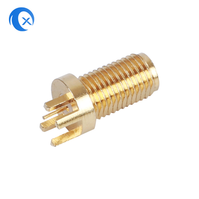 50OHM Impedance SMA ขั้วต่อ PCB แบบแนวตั้งหญิง CNC ชิ้นส่วนเครื่องจักรกล