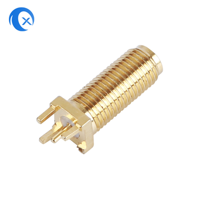 50OHM Impedance SMA ขั้วต่อ PCB แบบแนวตั้งหญิง CNC ชิ้นส่วนเครื่องจักรกล