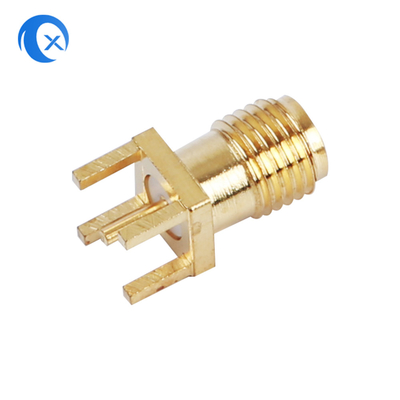 50OHM Impedance SMA ขั้วต่อ PCB แบบแนวตั้งหญิง CNC ชิ้นส่วนเครื่องจักรกล