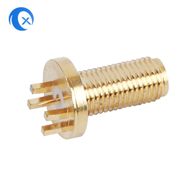 50OHM Impedance SMA ขั้วต่อ PCB แบบแนวตั้งหญิง CNC ชิ้นส่วนเครื่องจักรกล