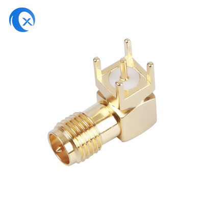 PCB ติดตั้งมุมขวา SMA ขั้วต่อตัวเมีย เครื่อง CNC ฮาร์ดแวร์ ตัวเชื่อมต่อ RF เสาอากาศ