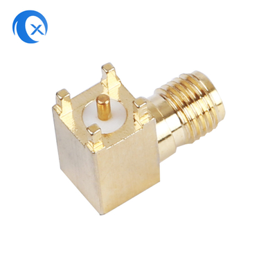 PCB ติดตั้งมุมขวา SMA ขั้วต่อตัวเมีย เครื่อง CNC ฮาร์ดแวร์ ตัวเชื่อมต่อ RF เสาอากาศ