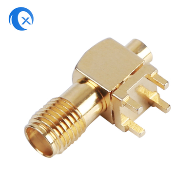 PCB ติดตั้งมุมขวา SMA ขั้วต่อตัวเมีย เครื่อง CNC ฮาร์ดแวร์ ตัวเชื่อมต่อ RF เสาอากาศ